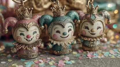 Royal Chaos Schlüsselanhänger-Box, handgemachte gekrönte Messing-Anhänger