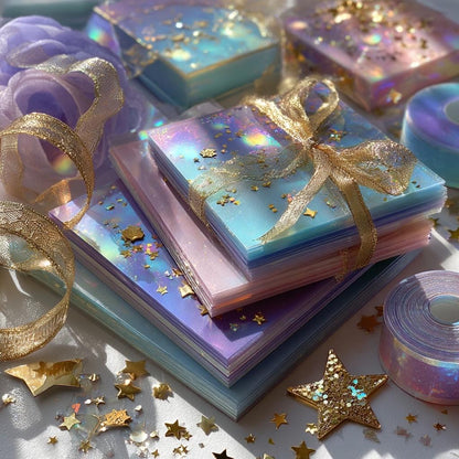 Himmels-Scrapbook-Papier-Überraschungspaket | Kuratiertes Holografisches & Pastell-Collagen-Set