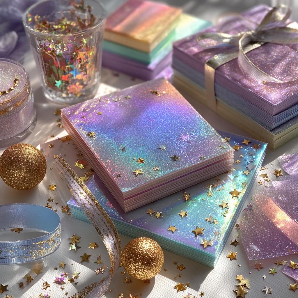 Himmels-Scrapbook-Papier-Überraschungspaket | Kuratiertes Holografisches & Pastell-Collagen-Set