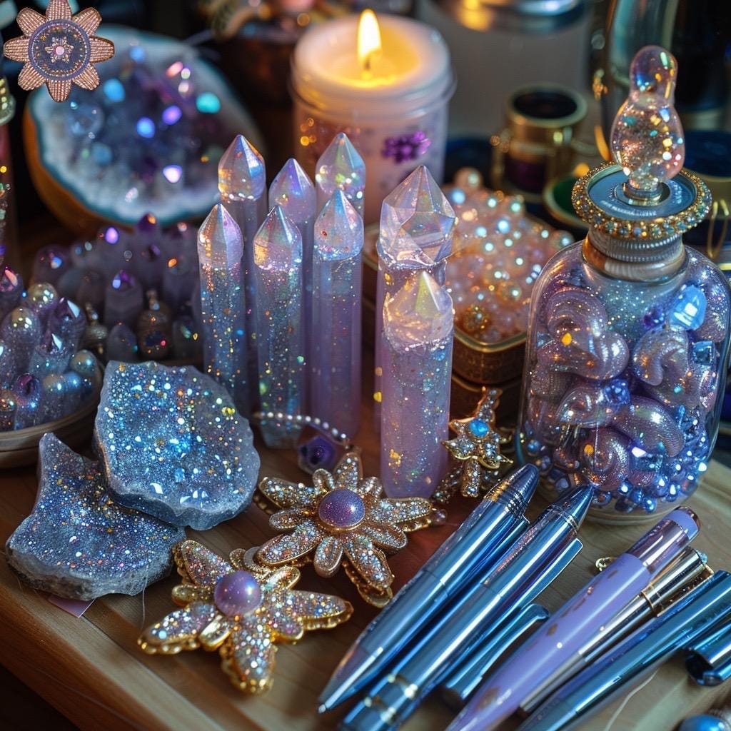 Once Upon a Sparkle Pack  Fairytale Surprise Gift Set with Charms, Jewelry, Stickers, Pens, Crystals, Candles & Magical Accessories