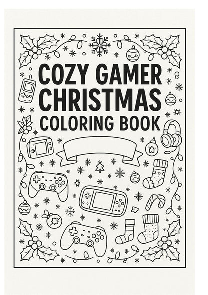 Cozy Christmas Gamer Coloring Book  Winter Holiday Printables (Digital Download)