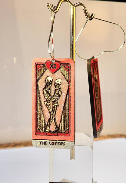 Tarot Card Earrings, Gothic Dangle Earrings