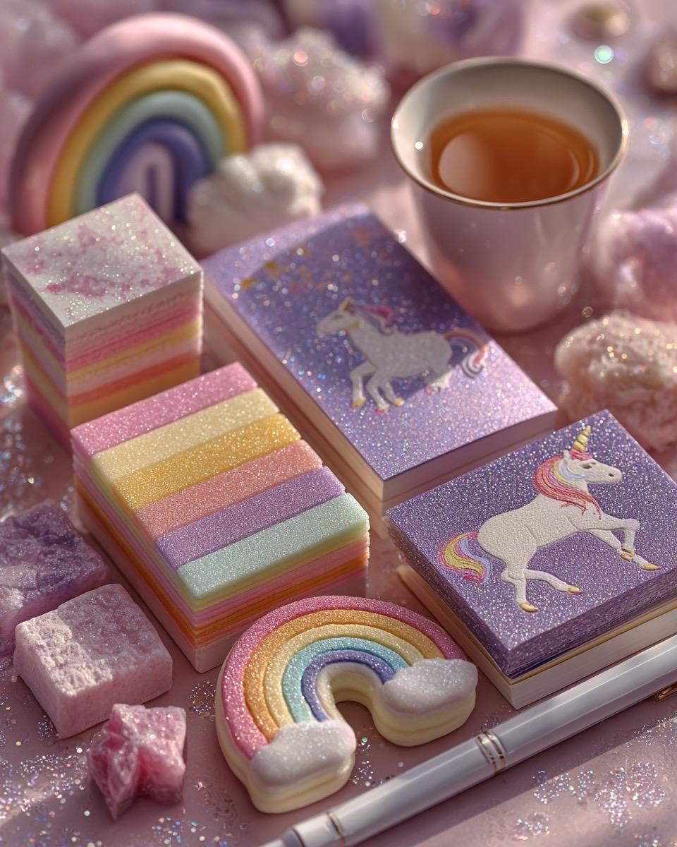 Einhorn-Schreibwaren-Überraschungspaket | Kawaii Pastell-Regenbogen-Bündel
