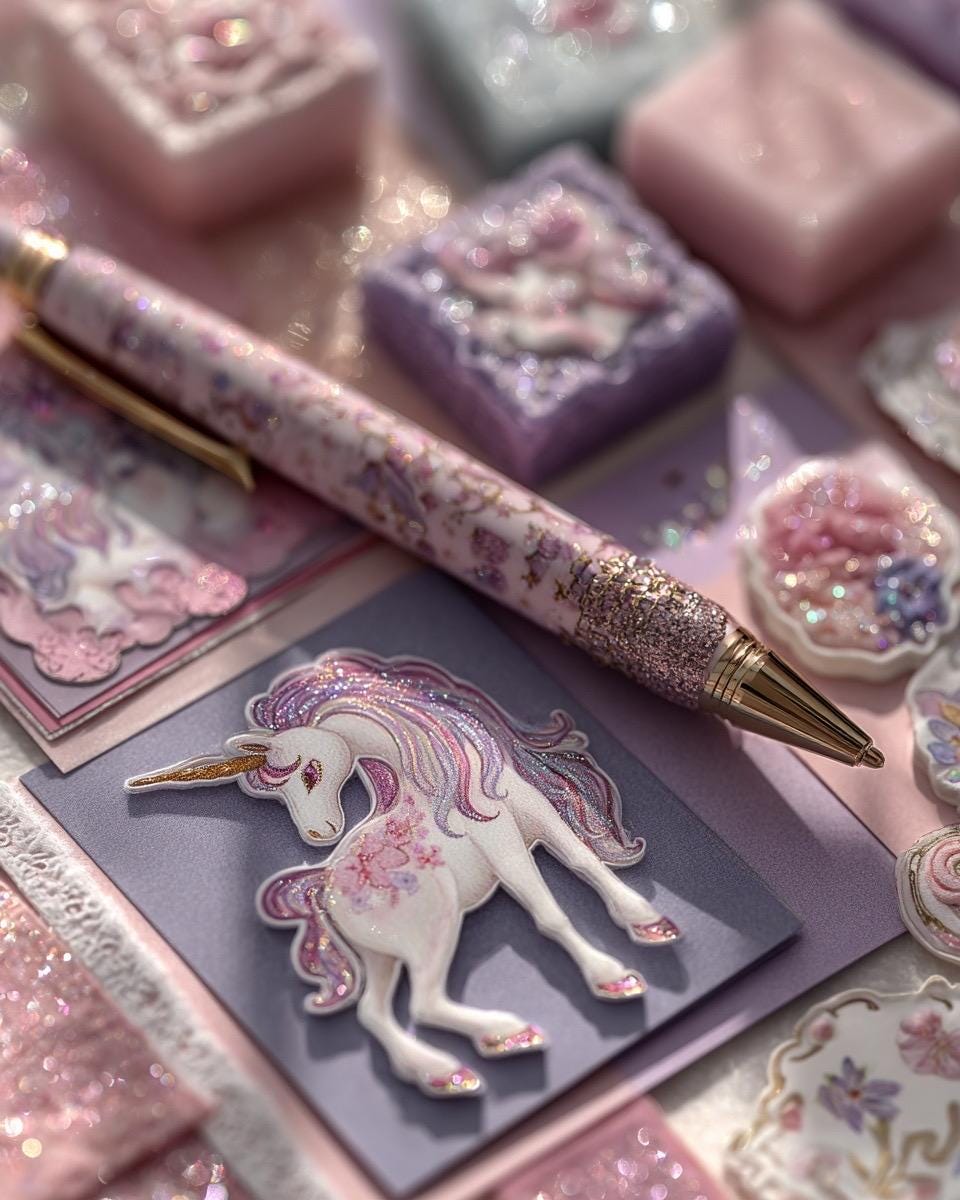 Einhorn-Schreibwaren-Überraschungspaket | Kawaii Pastell-Regenbogen-Bündel
