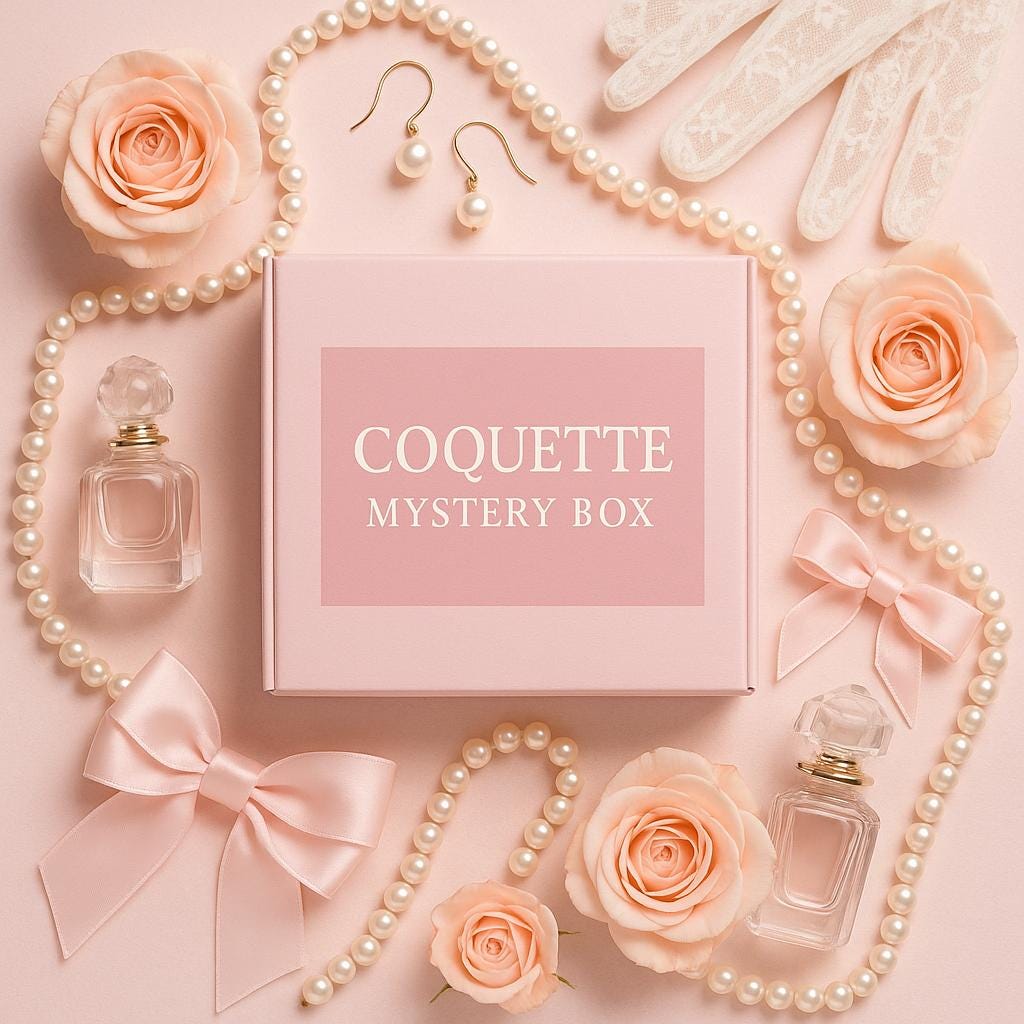 Coquette Mystery Box  Pearl Jewelry, Bows & Romantic Accessories