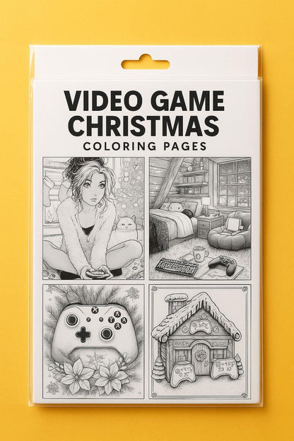 Cozy Christmas Gamer Coloring Book  Winter Holiday Printables (Digital Download)
