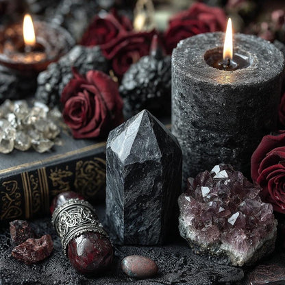 Protection Witch Kit  Banishing Ritual with Obsidian, Labradorite & Pyrite