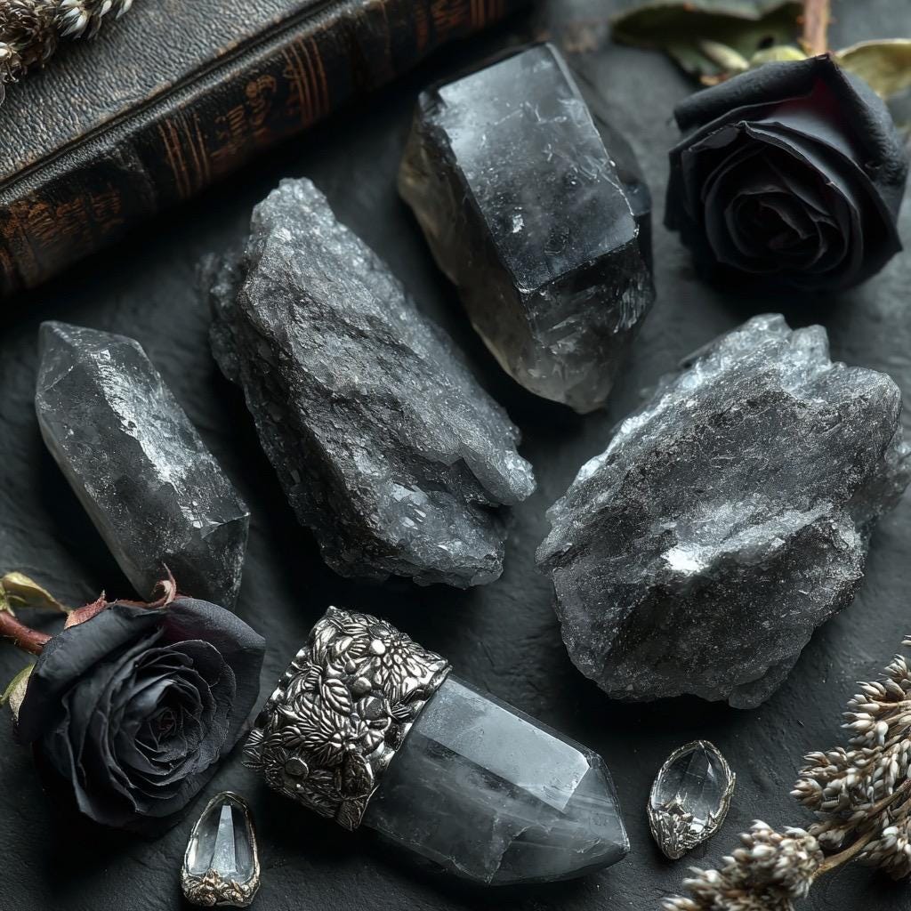 Protection Witch Kit  Banishing Ritual with Obsidian, Labradorite & Pyrite