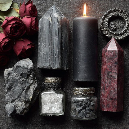 Protection Witch Kit  Banishing Ritual with Obsidian, Labradorite & Pyrite