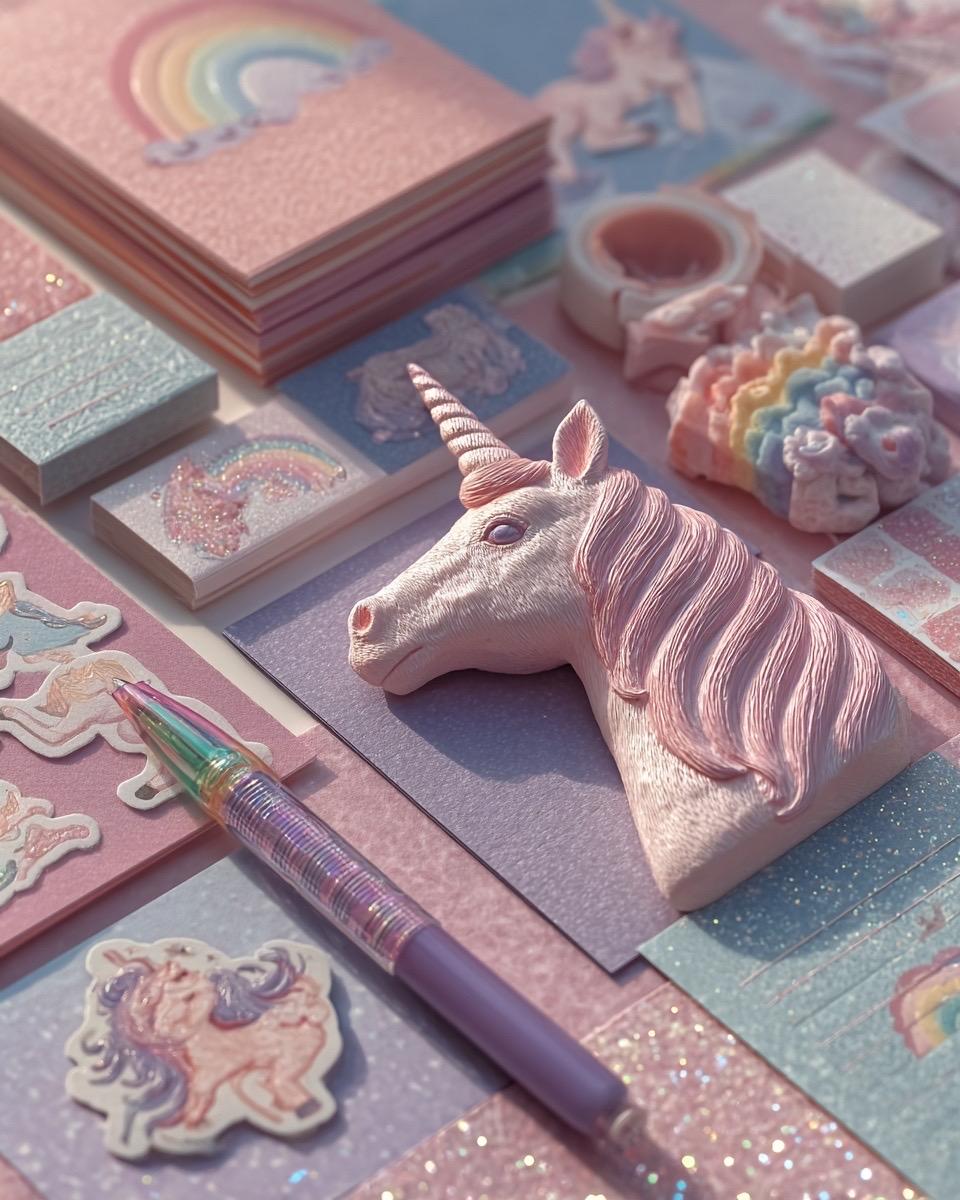 Einhorn-Schreibwaren-Überraschungspaket | Kawaii Pastell-Regenbogen-Bündel