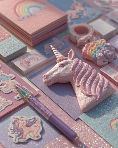 Einhorn-Schreibwaren-Überraschungspaket | Kawaii Pastell-Regenbogen-Bündel
