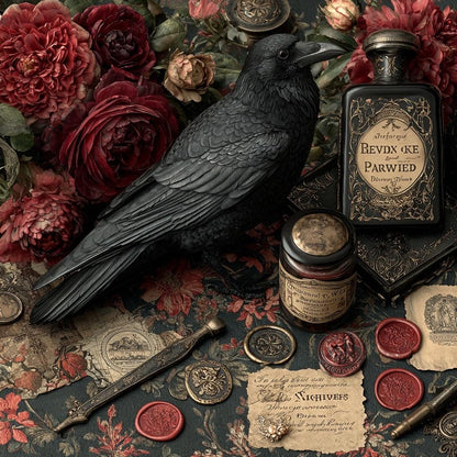 Mystery Gothic Craft Box + DIY Projektset Dunkle Künste Basteln, Hexen-Ephemera, Gothic DIY Kit, HRM Kuratierte Makabre Box