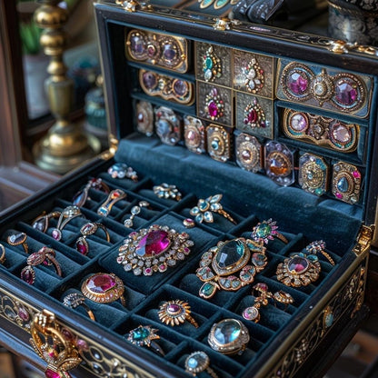 Crystal & Rhinestone Jewelry Box  Gothic Glam, Witchy Sparkle, Curated Chaos Surprise