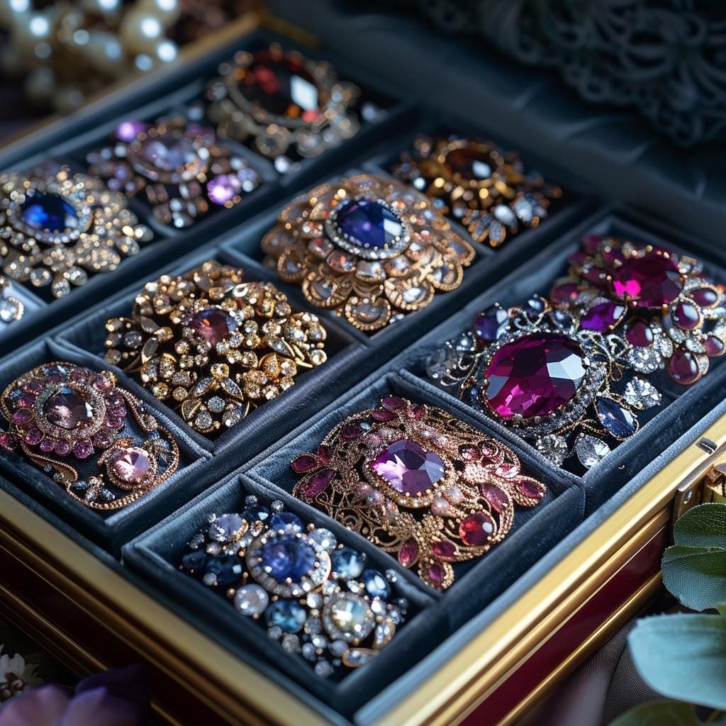Crystal & Rhinestone Jewelry Box  Gothic Glam, Witchy Sparkle, Curated Chaos Surprise