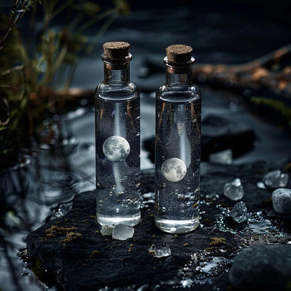 Moon Water Ritual Set | 2 Bottles | Current Lunar Phase | Charged Ritual Water | Witchy Altar Supply | Free US Shipping