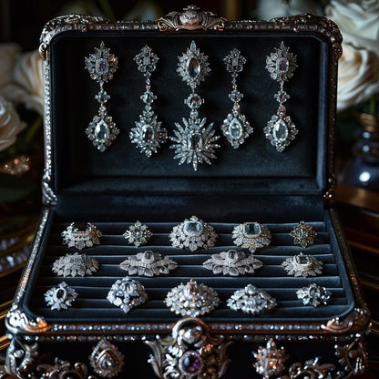 Crystal & Rhinestone Jewelry Box  Gothic Glam, Witchy Sparkle, Curated Chaos Surprise