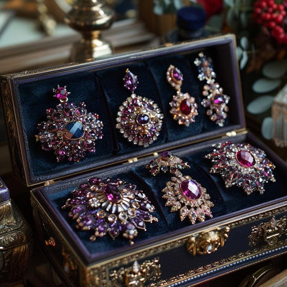 Crystal & Rhinestone Jewelry Box  Gothic Glam, Witchy Sparkle, Curated Chaos Surprise