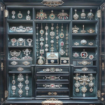 Crystal & Rhinestone Jewelry Box  Gothic Glam, Witchy Sparkle, Curated Chaos Surprise