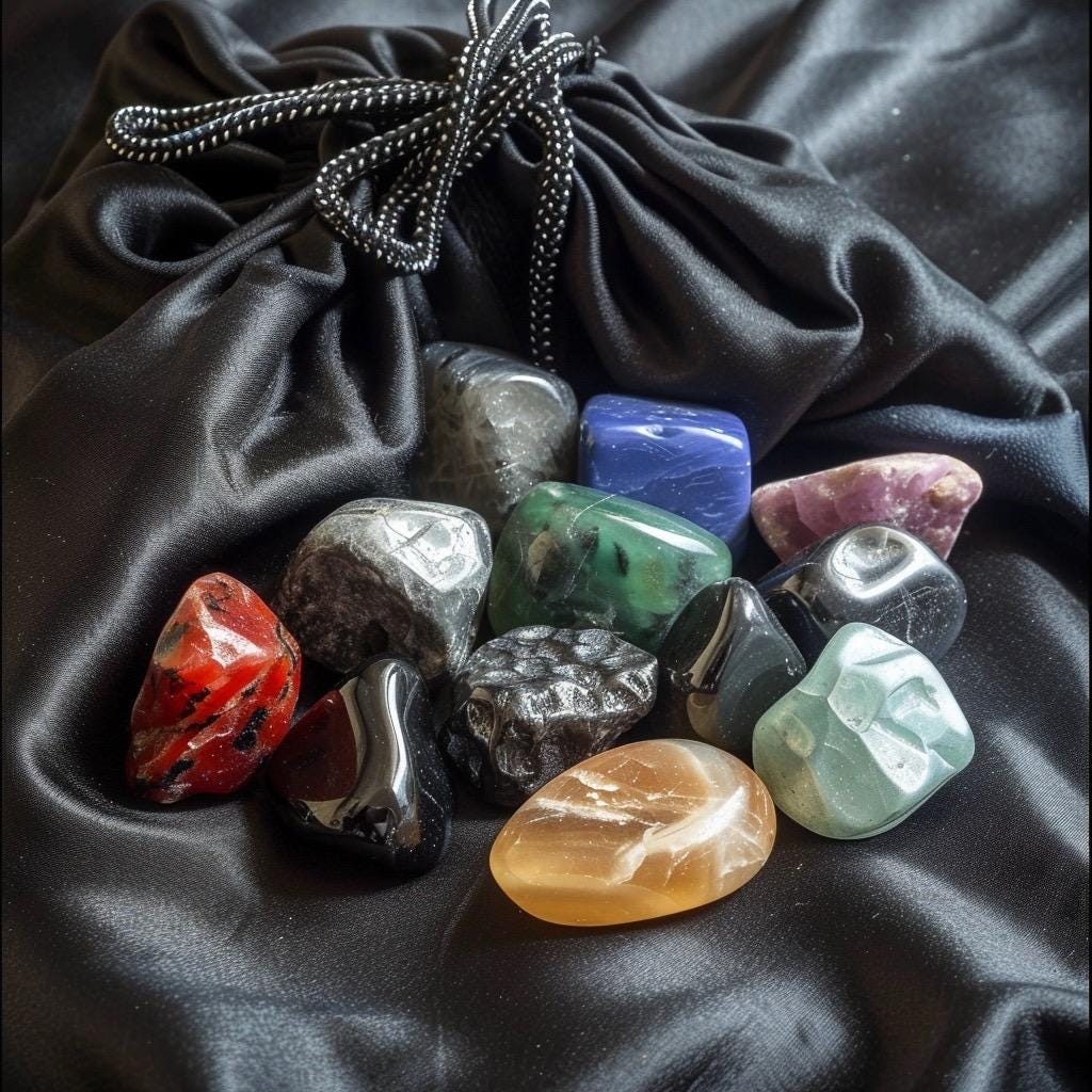 Crystal  Mystery Teaser Bag | Tiny  Stones | Witchy Pocket Crystals | Curated  Gift