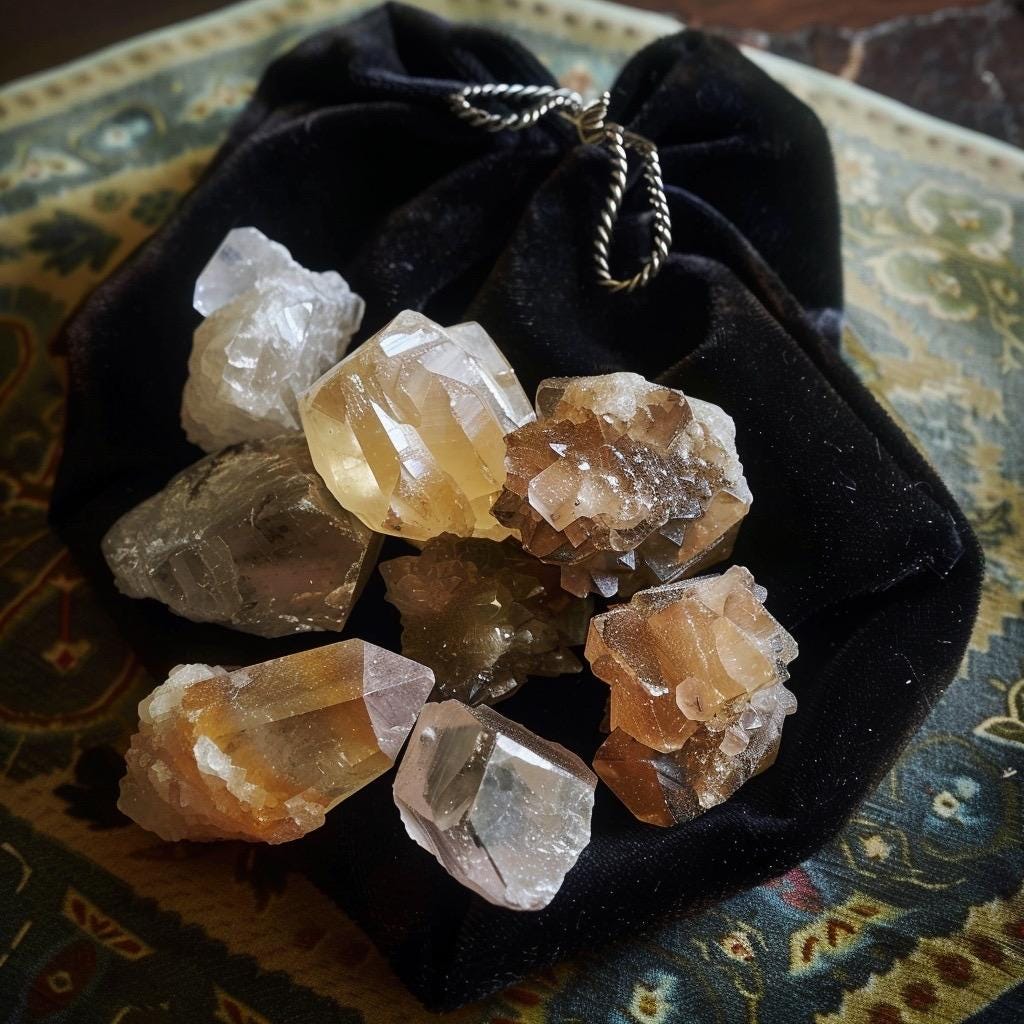 Crystal  Mystery Teaser Bag | Tiny  Stones | Witchy Pocket Crystals | Curated  Gift