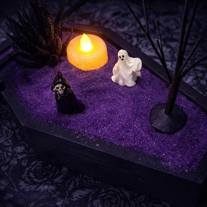 Mini Gothic Zen Garden  Bat, Raven, Coffin, Hexagon Tray Options  Witchy Desk Décor, Dark Academia Stress Relief Kit, HRM Edition