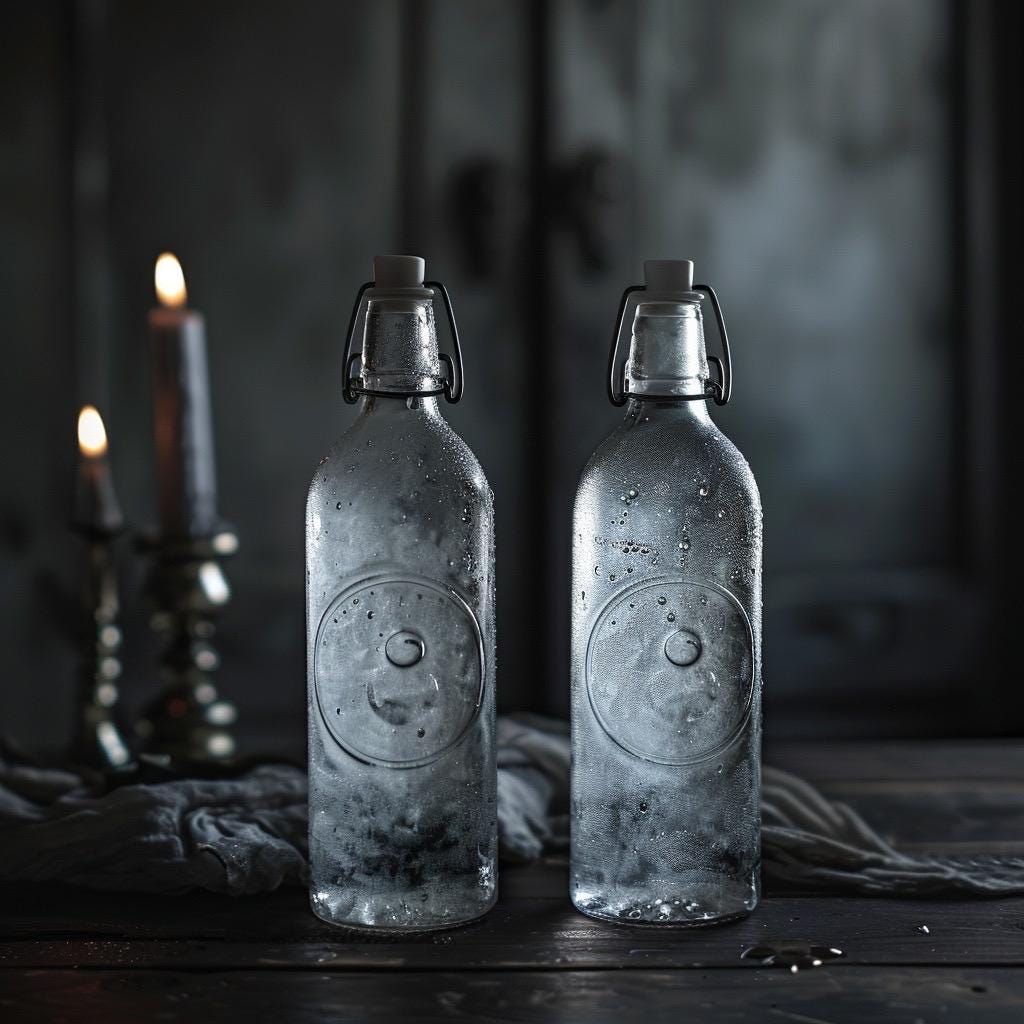 Moon Water Ritual Set | 2 Bottles | Current Lunar Phase | Charged Ritual Water | Witchy Altar Supply | Free US Shipping