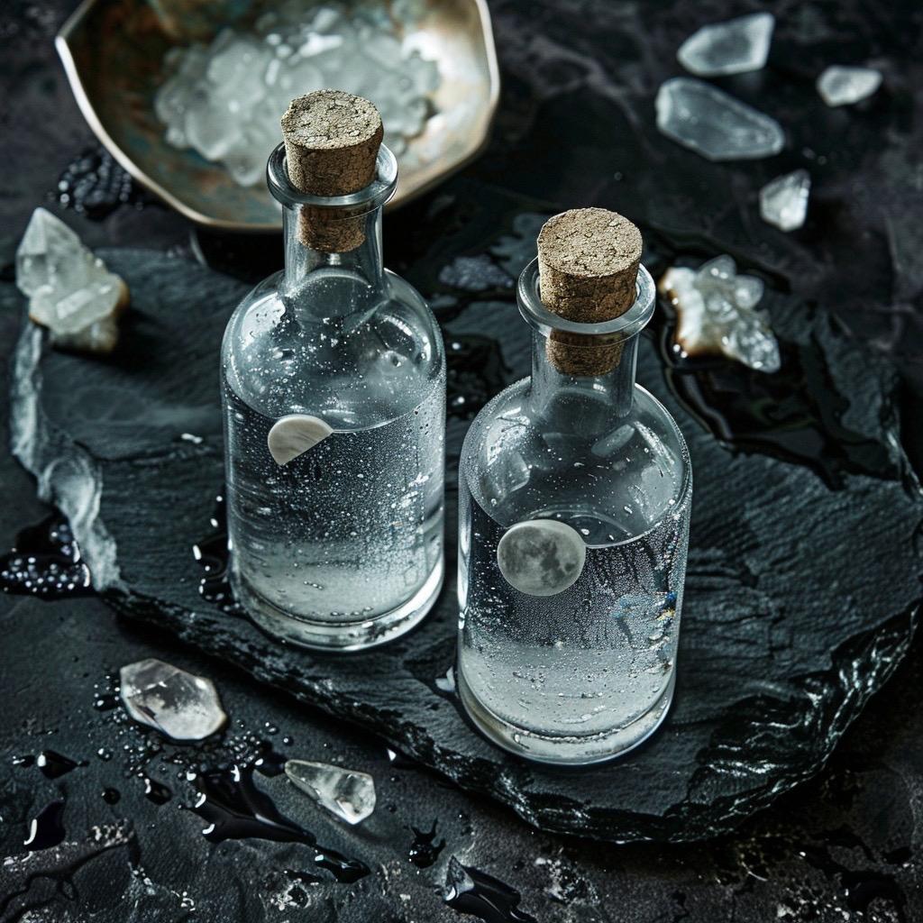 Moon Water Ritual Set | 2 Bottles | Current Lunar Phase | Charged Ritual Water | Witchy Altar Supply | Free US Shipping