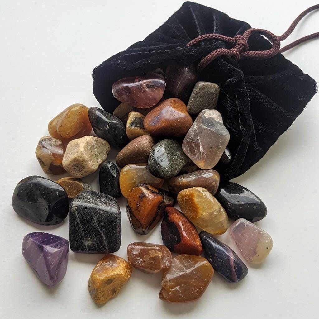 Crystal  Mystery Teaser Bag | Tiny  Stones | Witchy Pocket Crystals | Curated  Gift