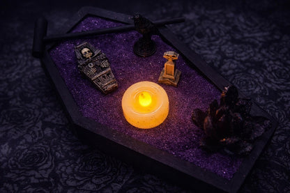 Mini Gothic Zen Garden  Bat, Raven, Coffin, Hexagon Tray Options  Witchy Desk Décor, Dark Academia Stress Relief Kit, HRM Edition