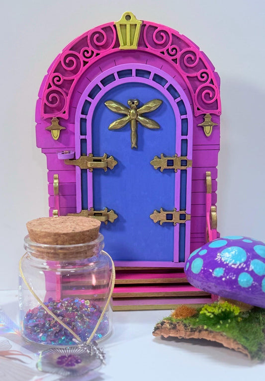 Fairy Garden Mystery Box with Handmade Fairy Door  Deluxe Fae Forest Curiosity Kit, Cottagecore Gift Box, Mini Mushrooms & Fairy Dust