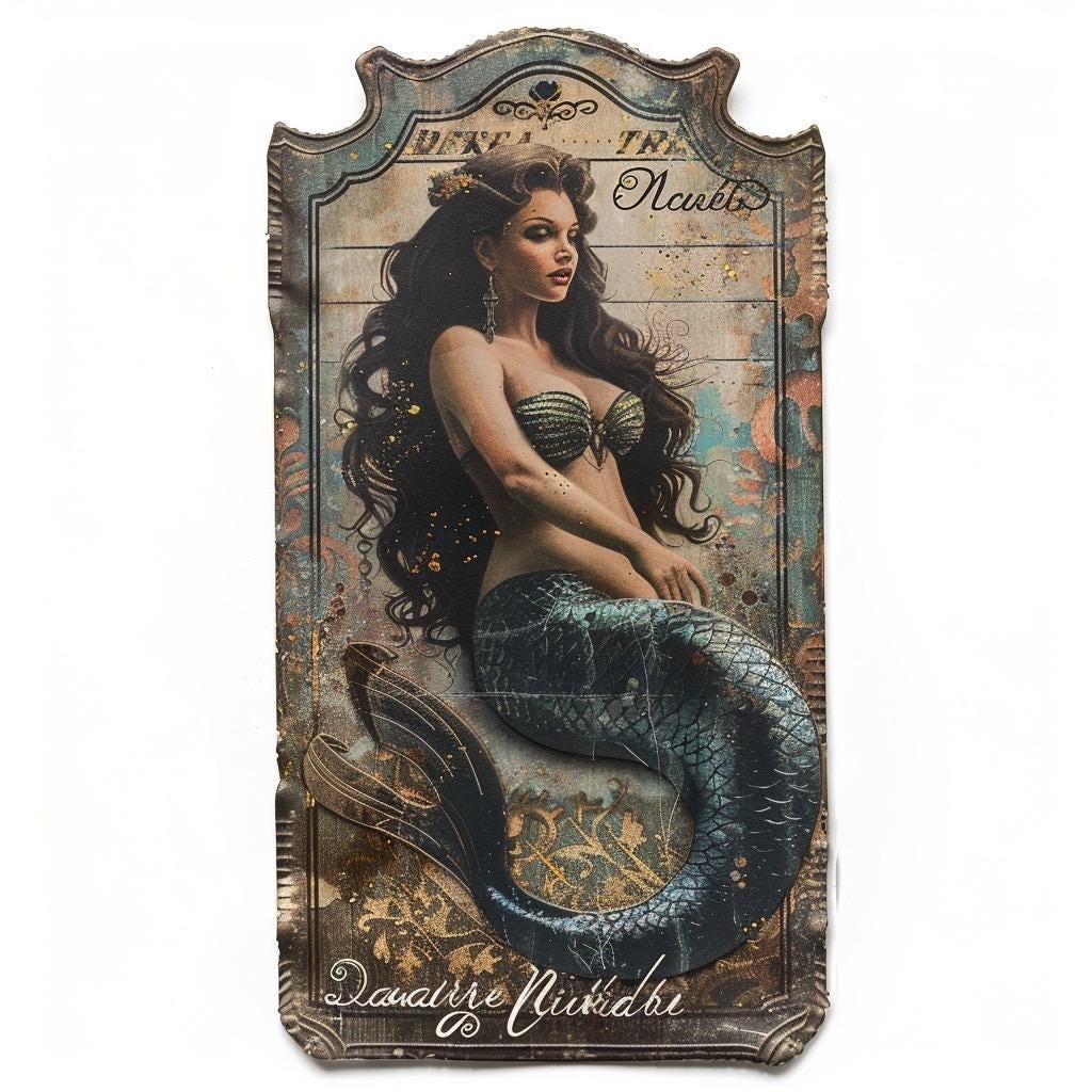Mermaid Mystery Paper Pack | Whimsical Mermaidcore Scrapbook Paper | Luxury Ocean Junk Journal Pages | Under the Sea Craft Supplies