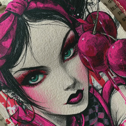 The Mad Queen’s Gallery Collection™ – Death By Cherries Collection (Set of 4 Gothic Fantasy Art Prints)
