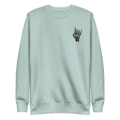 Rock On Skeleton Embroidered Sweatshirt