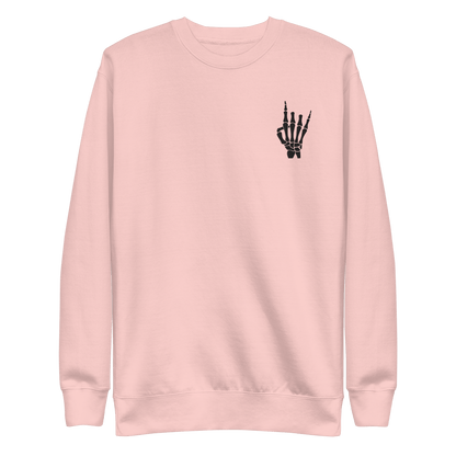 Rock On Skeleton Embroidered Sweatshirt