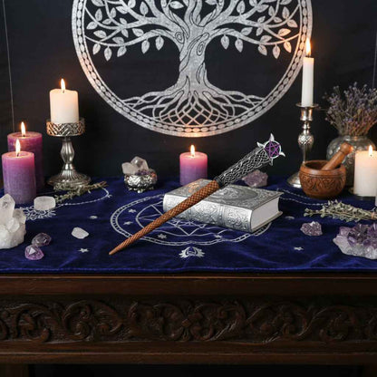 14 Inch Mystical Wand with Triple Moon Design