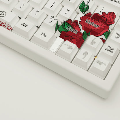 Skull & Roses Design Keycaps and Mechanical Keyboard