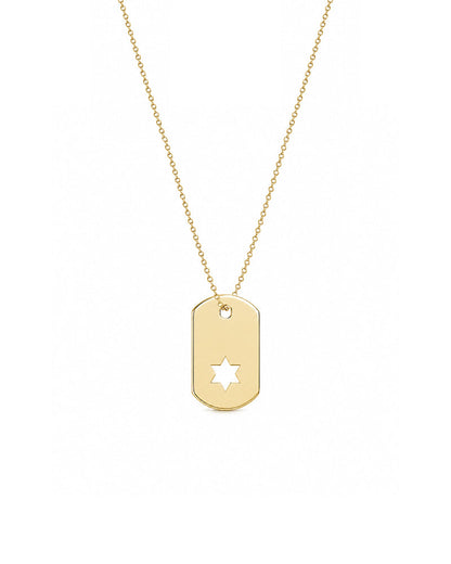 Star of David ID Tag Necklace